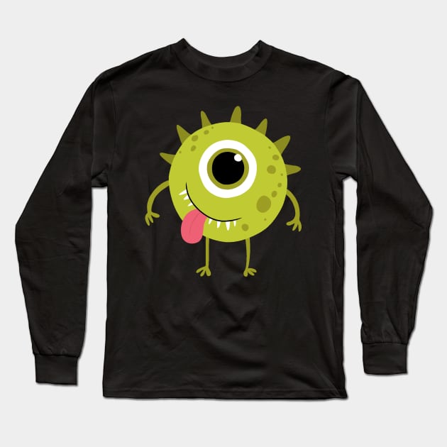 Green Monster Long Sleeve T-Shirt by valentinahramov